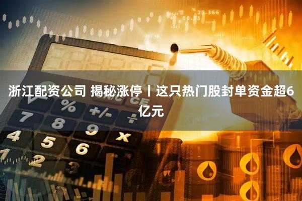 浙江配资公司 揭秘涨停丨这只热门股封单资金超6亿元